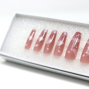 Press On Nails Long Coffin Shape "Head In The Clouds"